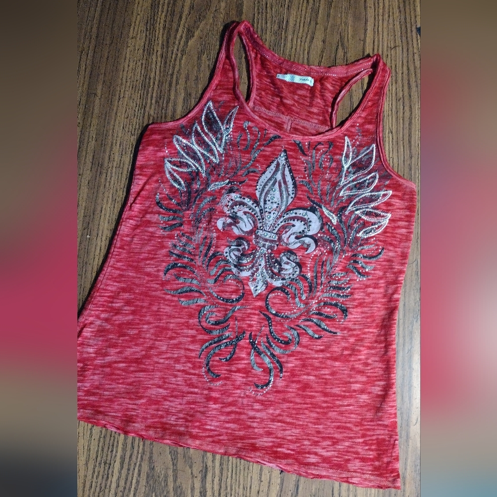 Red Embellished Tank Top - Picture 6 of 12